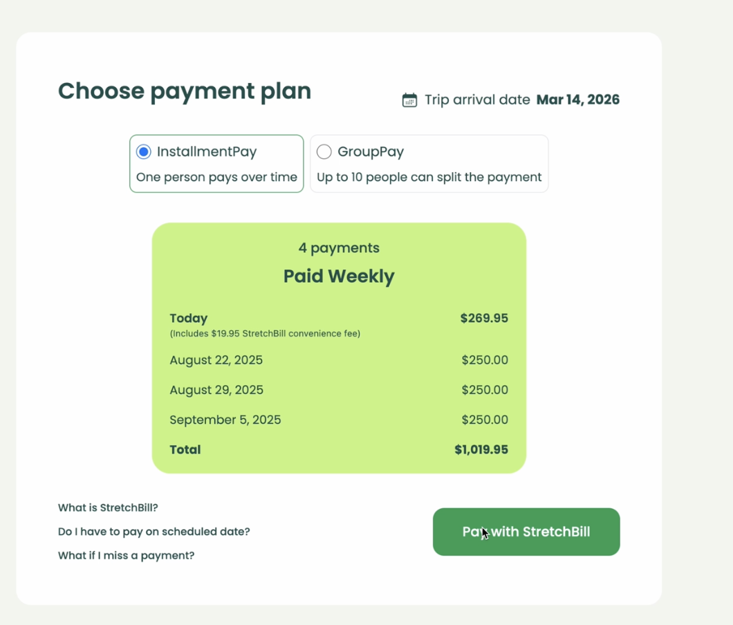 StretchBill Payment Flow